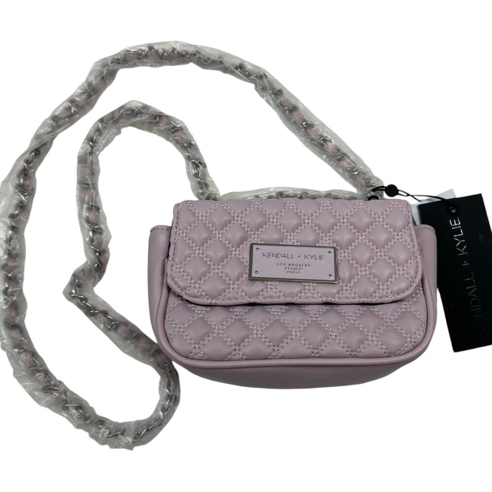 Kendall & Kylie SM Quilted Crossbody Bag In Rose Blush Pink - Chain Strap - NWT